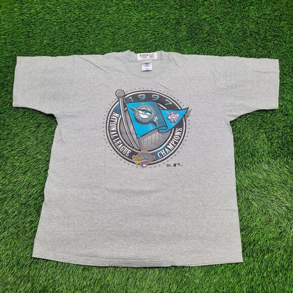 Vintage 1997 Miami Marlins Shirt L/XL 24x29 National-League - Picture 1 of 15